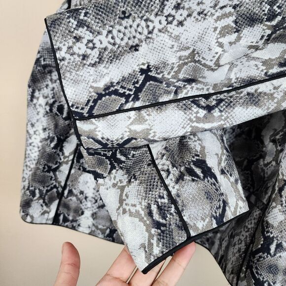 Linea by Louis Dell'Olio Blazer Grey Snakeskin Cotton Jacket Animal Print Sz 1X - Picture 9 of 16